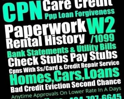 BAD CREDIT EVICTION SECOND CHANCE APARTMENT $125 CPN SCN NUMBER NUMBERS TRADELINES