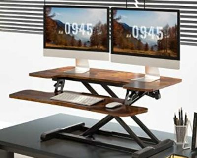 Standing Desk Converter - 35 Inch Height Adjustable Standing Desk Riser