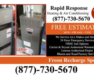 Emergency 24/7 Air Conditioning / Heating System Repairs & Installations in SOMERSET â Free Est

R22 Freon Gas Recharge Specialists

Central AC Tune Up & Recharge 69.95

Serving: Basking Ridge, Bedminster, Belle Mead, Franklin Park, Bridgewater, Manville, Plainfield, Somerville, Hillsborough & Surrounding Neighborhoods.

 

1-877-730-5670 

http://www.heatingcoolingrepair.org/

...