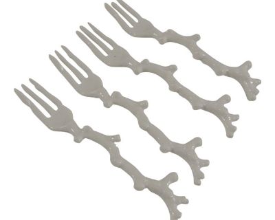 Faux White Coral Hors d'oeuvres Forks by Michael Aram - Set of 20 Plastic Size: 4.5"L x 1"W x .25"H. Dimensions 4.5 W 0.5 D 0.25 H Styles Coastal Period 2000 - 2009 Country of Origin United States Item Type Vintage, Antique or Pre-owned Shop Sustainably with Chairish Materials Coral Condition Good Condition, Original Condition Unaltered, Some Imperfections Color White Condition Notes good good ...