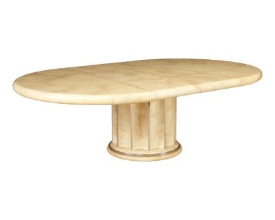 Extendable Lacquered Goatskin Dining Table, c 1970, Restored w French Polish