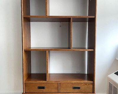 Mid Century Modern Bookcase Tall Bookshelf Wood Bookshelves MCM Corner