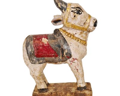 Mid 20th Century Wood Indian Cow Statue