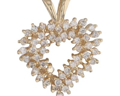 1.30ctw Diamond Open Heart 14k Yellow Gold