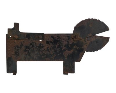 Late 20th Century Vintage Folk Art Fabricated Sheet Metal Abstract Dog Sculpture