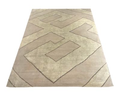 Nourison Home for Christopher Guy Taupe and Gray Key Wool and Silk Hand Knotted Rug 9z12