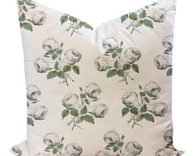 Bowood in Grey & Green by Colefax & Fowler Pillow Cover for 22" Insert