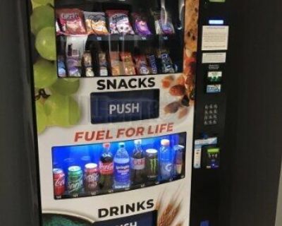 (8) 2022 Healthy You HY2100 Snack and Drink Combo Vending Machines with 2 Merchandiser Entrees For Sale in Georgia!