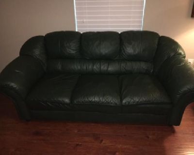 Leather Sofa - Hunter Green in Little Rock, AR