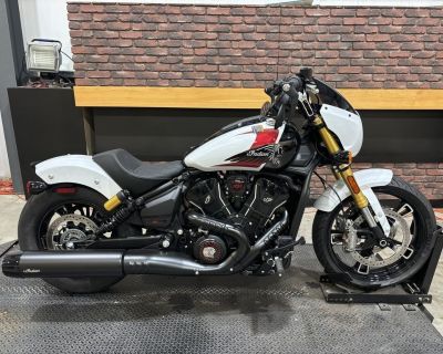2025 Indian Motorcycle 101 Scout Ghost White Metallic with Graphics