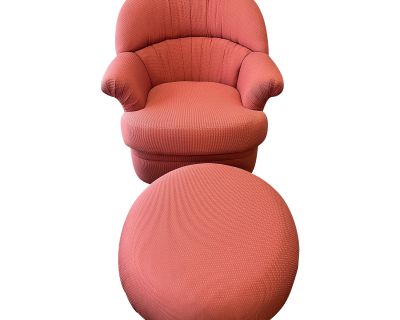 2000s Swivel Rocker Chair With Ottoman - Set of 2