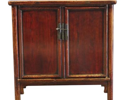 Late 19th Century Elm Wood Lacquered Cabinet