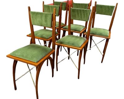 Set of 6 Mid Century Italian Dining Chairs 1960s