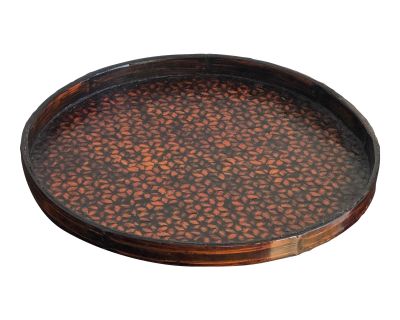 1960s Etched Brass Serving Tray With Hanger