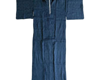 Early 20th Century Japanese Woven Asa Double Ikat Summer Usumono Kimono Provenance