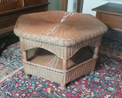 Vintage wicker coffee table