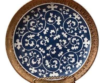 Vintage Limited Edition Imari Porcelain Bowl Lattice With Gold Rim, Circa 1991