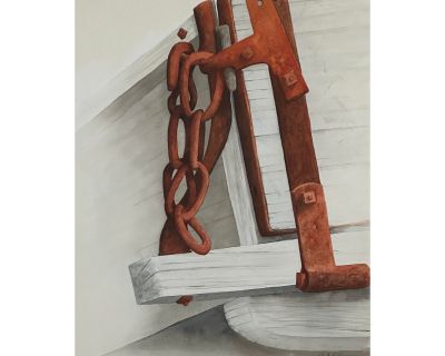 Vintage Tailgate Hitch by Jack Kaiser, Signed (Watercolor on Paper)/Andrew Wyeth