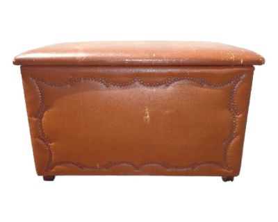 Trunk Vintage Storage Rustic Steamer Coffee Table Hope Chest Leather Wood