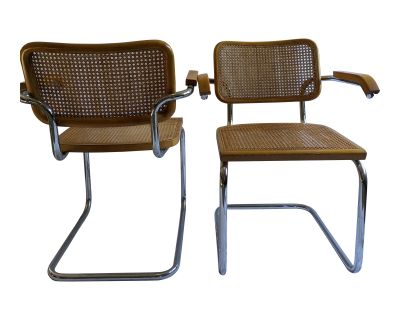 Mid 20th Century Cesca Armchairs Attributed to Marcel Breuer - a Pair