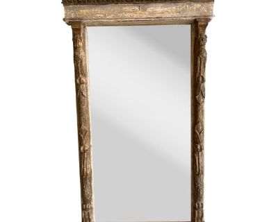 Italian Carved Mirror From Tuscany With Gold Faces