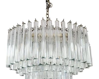 Vintage Italian Mid-Century Modern Venini for Camer Crystal Chandelier