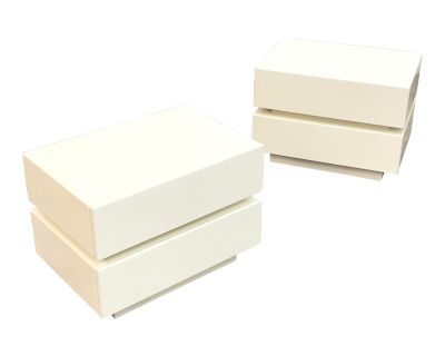 Pair of Vintage White Laquered Nightstands
