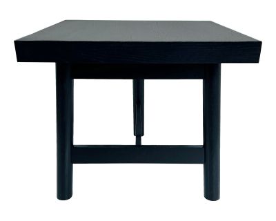 Christian Liaigre Wire Brushed Oak 3-Leg Signed Side Table, Square Ebonized