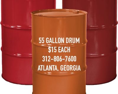 $15 ATLANTA GEORGIA BURN BARREL METAL STEEL 55 GALLON FIRE DRUM BARRELS DRUMS