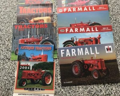 9 McCormick IH Farmall Tractor collector calendars. Years vary from 2004-2017.