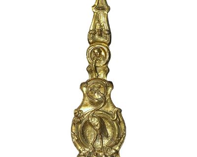 Large 19th Century French Morbier Clock Ornate Copper Pendulum With Relief Art