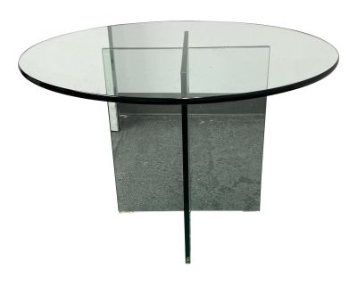 Post Modern Round Glass Dining Table