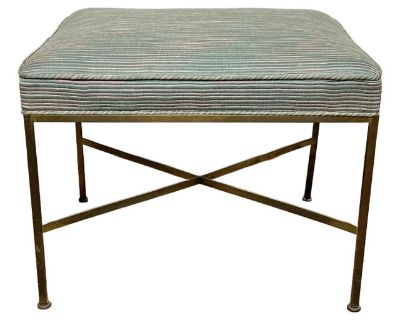 C. 1960s Paul McCobb for Calvin X Base Foot Stool in Channeled Brass