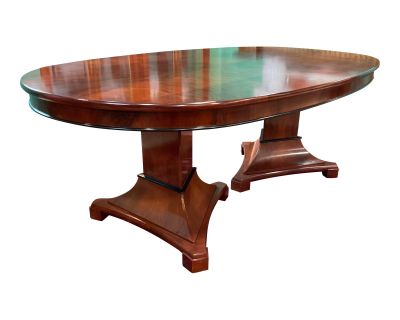 1990s Vintage Biedermeier Oval Dining Table