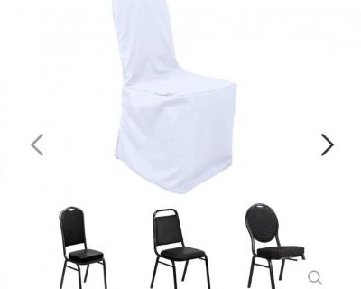 Set of 120 white banquet chair covers