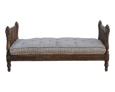 Espresso Brown Carved Indian Sofa Daybed
