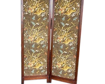 Vintage Screen Print Folding Screen