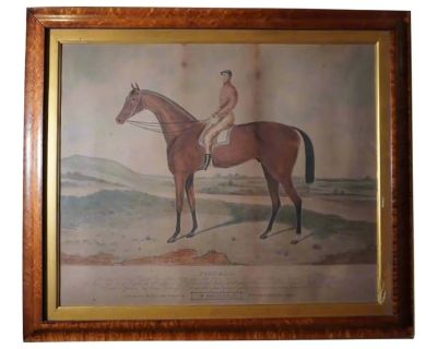 Hand Colored Foxhall Art Piece, 19th Century, Framed