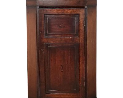 English Oak Hanging Corner Cupboard, Circa 1800