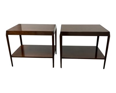 Bill Sofield Collection Baker Furniture Two-Tier Cherrywood Side/End Tables,A Pair