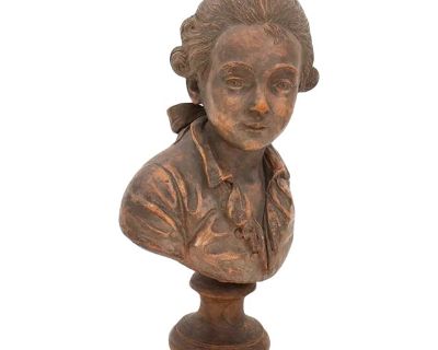After Augustin Pajou Bust of a Boy Terra Cotta, C. 1900