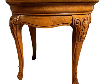 Thomasville French Louis Style Coffee Table With Burl Wood Top