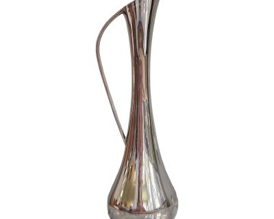 Vintage Leonard Mid-Century Modern Silver Sleek Bud Vase or Solifleur Mirrored Vase