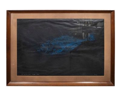 Vintage Post-War Gyotaku Fish Monoprint