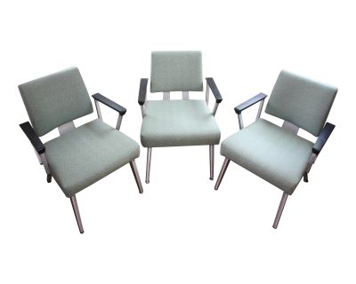 GoodForm Vintage Angular Aluminum Armchairs - Set of 3