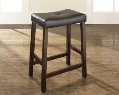 OBO Cherry Wood Saddle Bar Stools