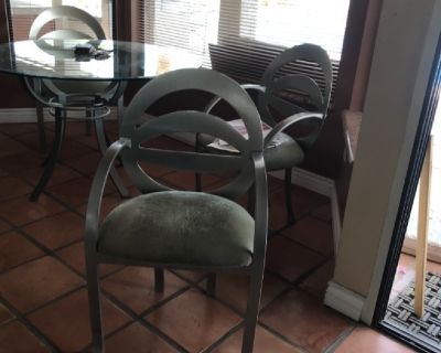 Stainless Steel Dining table with 4 chairs