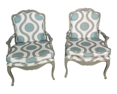 1960s Vintage Pair of French Style Arm Chairs