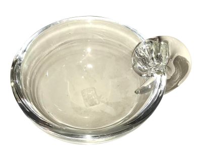 Vintage Hand Made Large Mid-Century Modern American Art Glass Bowl /Ash Tray Signed Stuben