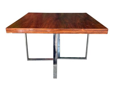 Milo Baughman for Thayer Coggin Rosewood and Chrome Side Table